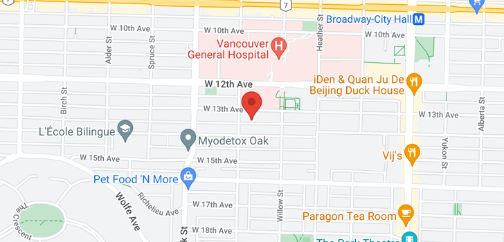 map of 106 888 W 13TH AVENUE